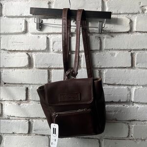 Brown pleather Backpack Liz Claiborne vintage bag